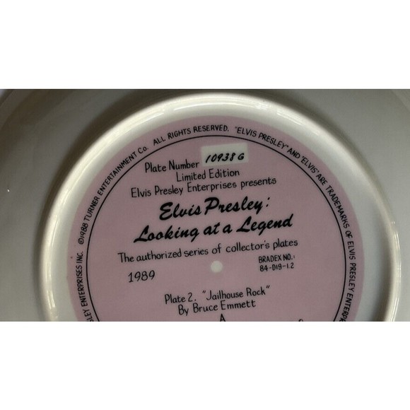 1989 Delphi Bradex Elvis Jailhouse Rock Collector Plate 2 By Bruce Emmett NEW - Picture 4 of 7